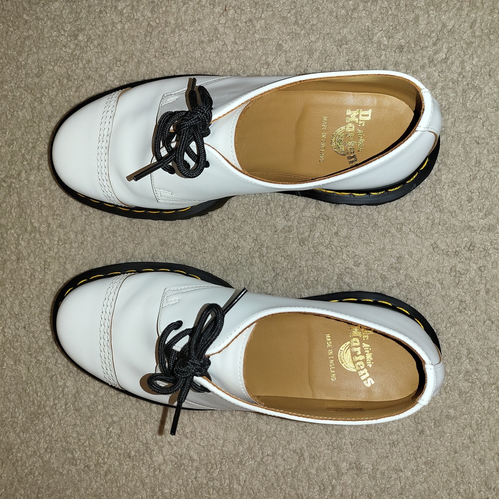 Dr Martens White Made In England 1461 Vintage Oxfords - Picture 4 of 7